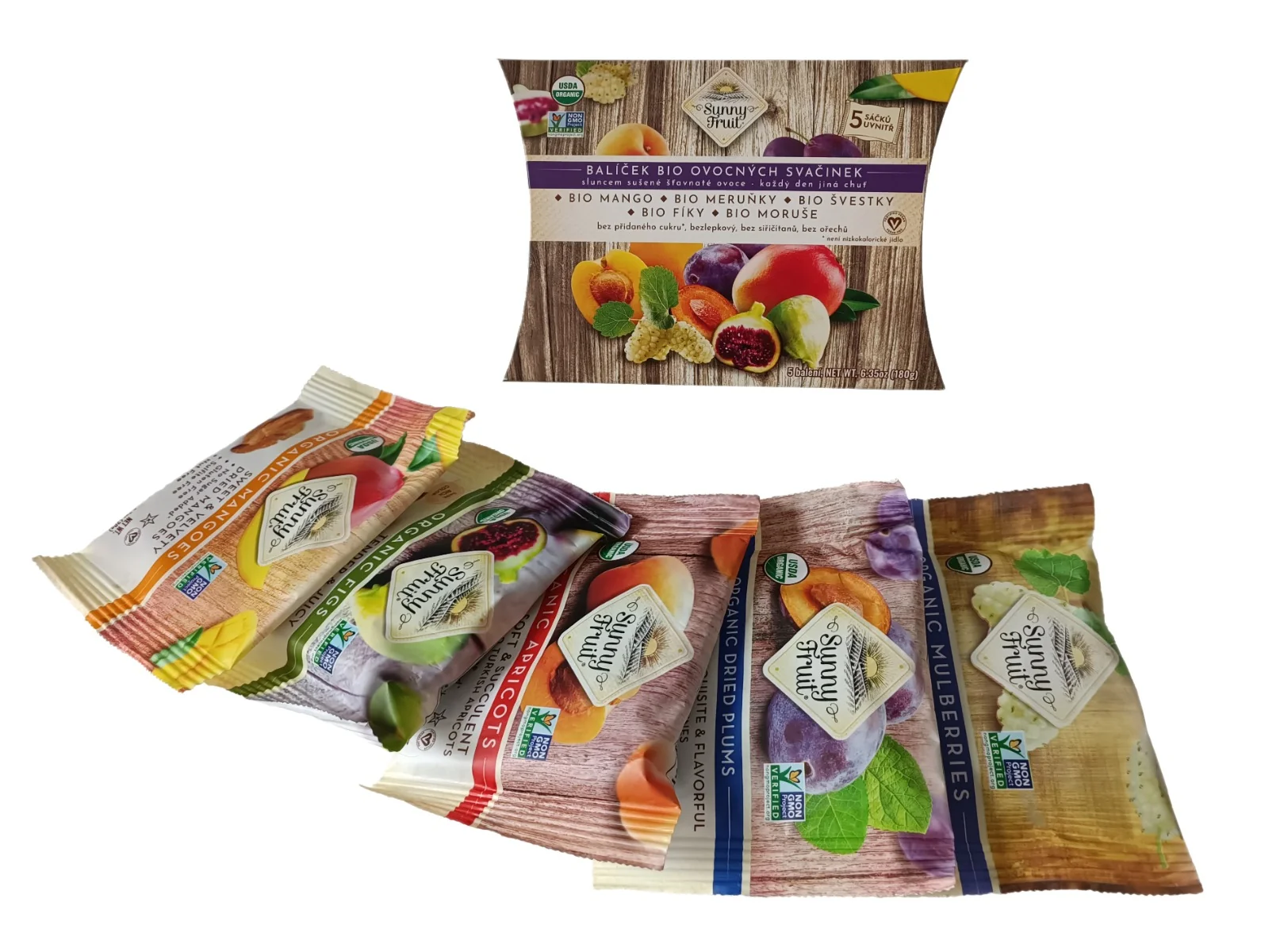 Sunny Fruit BIO Balíček ovocných svačinek 5x36 g