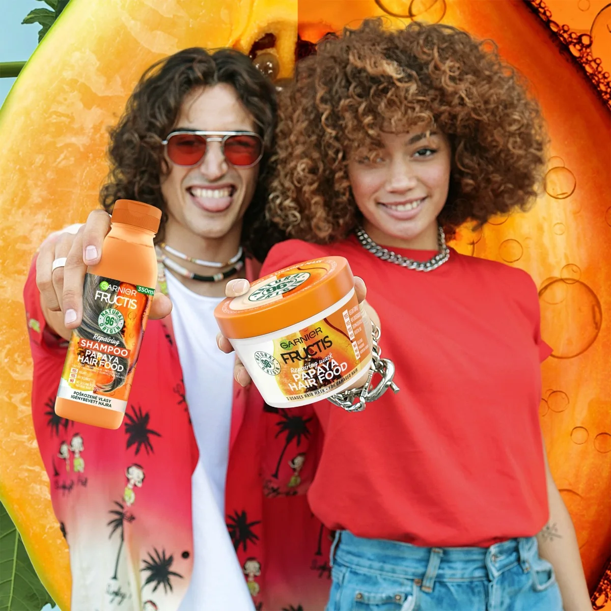 Garnier Fructis Hair Food Papaya 3v1 maska na vlasy 390 ml