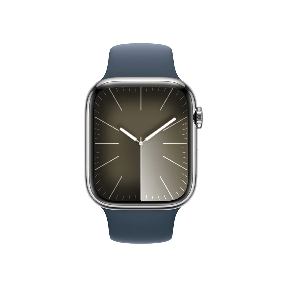 Apple Watch S9 Cellular 45 mm sport band M/L smart hodinky Silver/Storm Blue