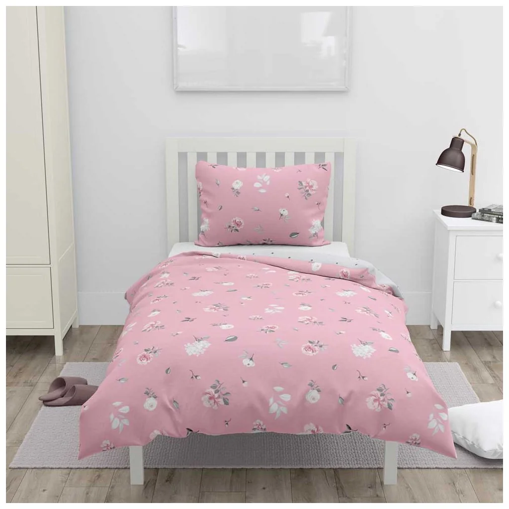 HOME ELEMENTS Povlečení bavlněné Květy a puntík