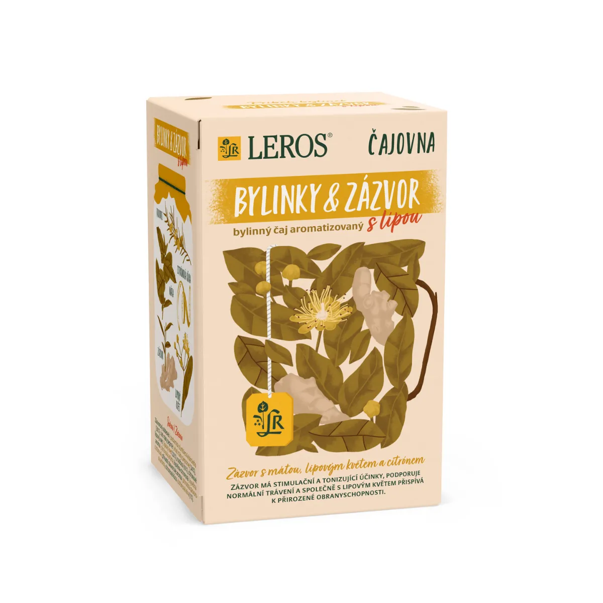 Leros Čajovna Bylinky a Zázvor s lípou porcovaný čaj 20x2 g