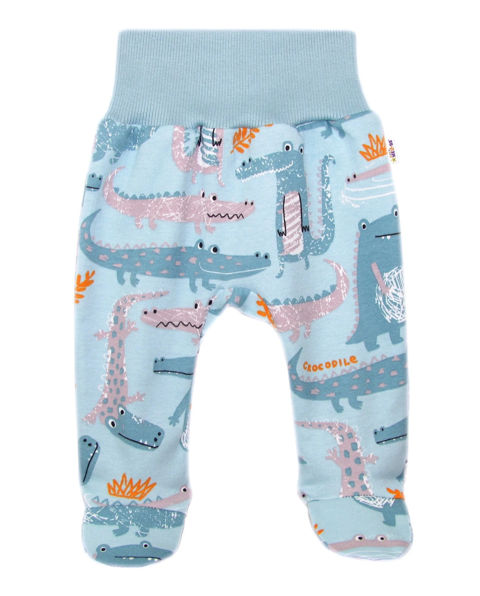 Baby Nellys 2-dílná sada, body dl.rukáv zap. bokem + polodupačky Krokodýl Eda