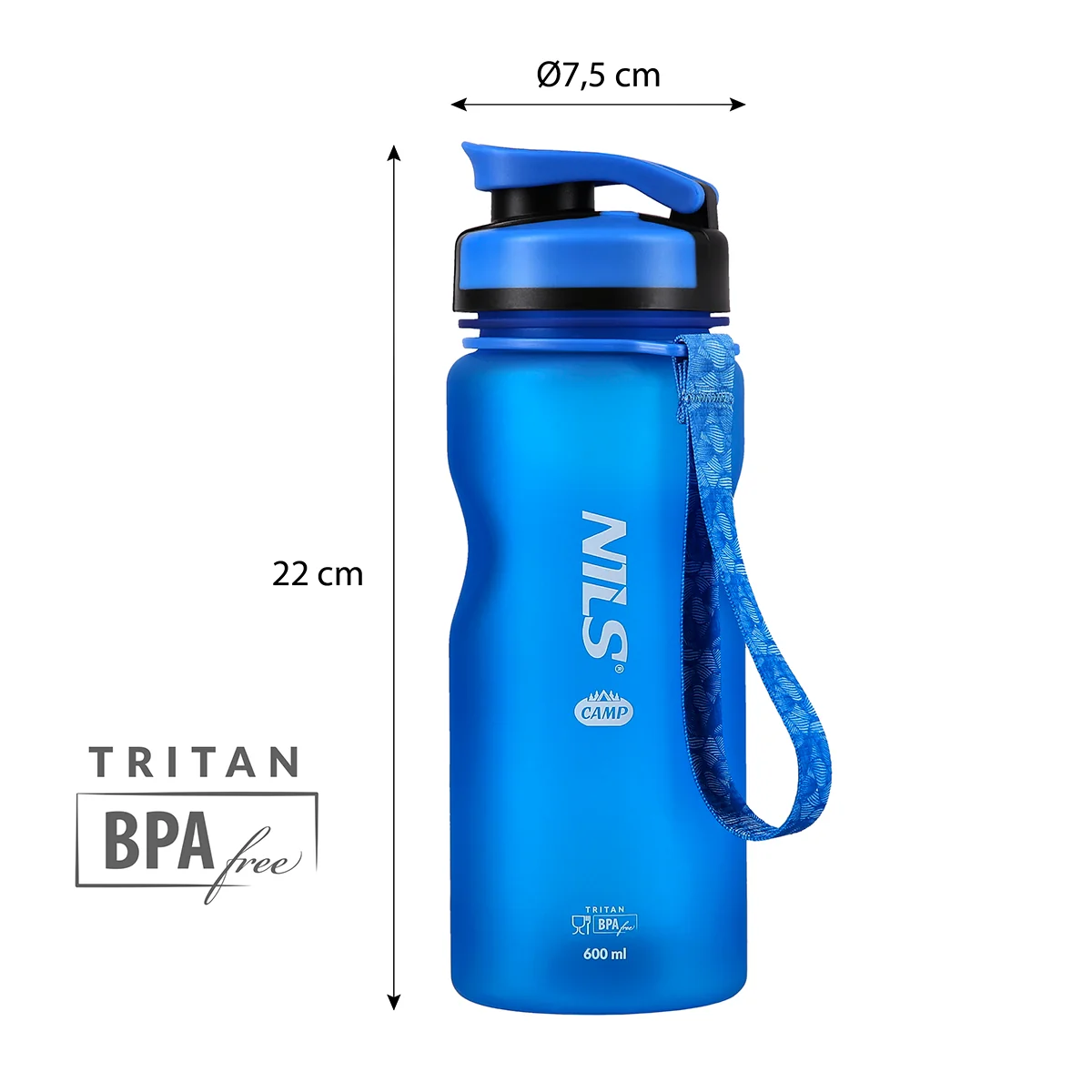Nils Tritanová láhev na pití  NC1740 600 ml modrá