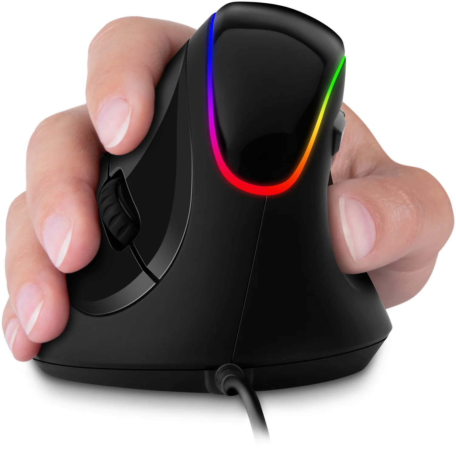 Connect IT For health RGB Ergonomická vertikální myš drátová černá