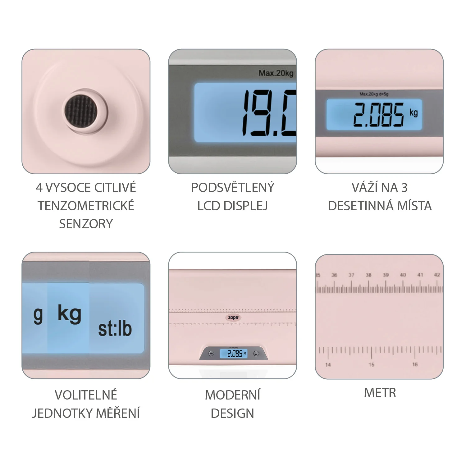 Zopa Digitální dětská váha, Grey 1