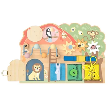 2Kids Toys Montessori Activity board Domeček se zvířátky