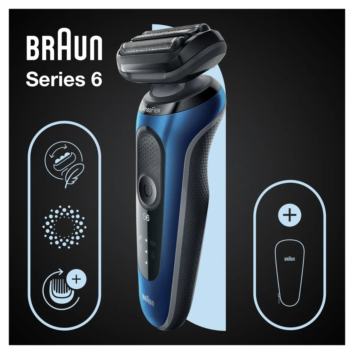 Braun Series 6 61-B1000s elektrický holicí strojek Blue