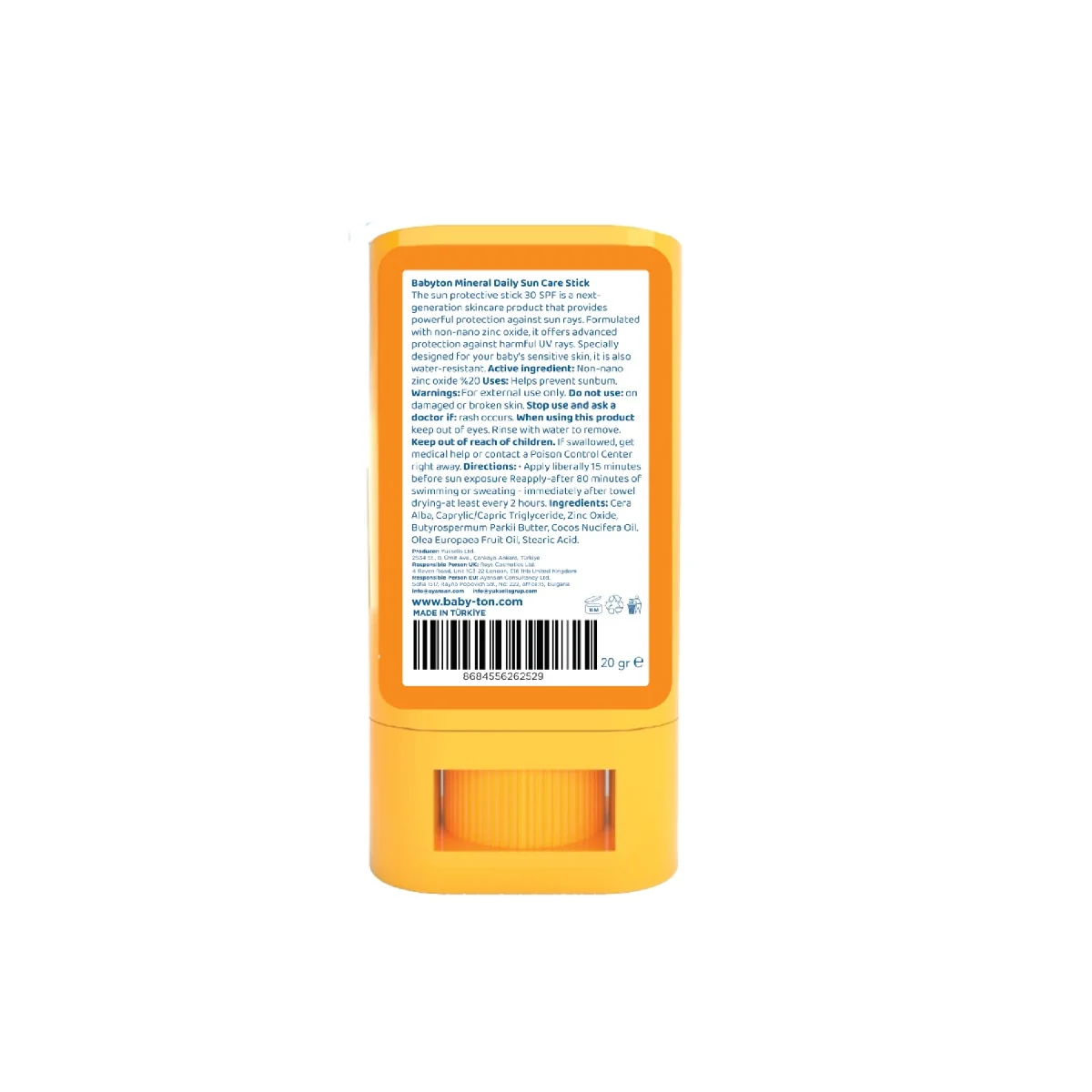 Babyton Přírodní opalovací krém v tyčince SPF30 20 g