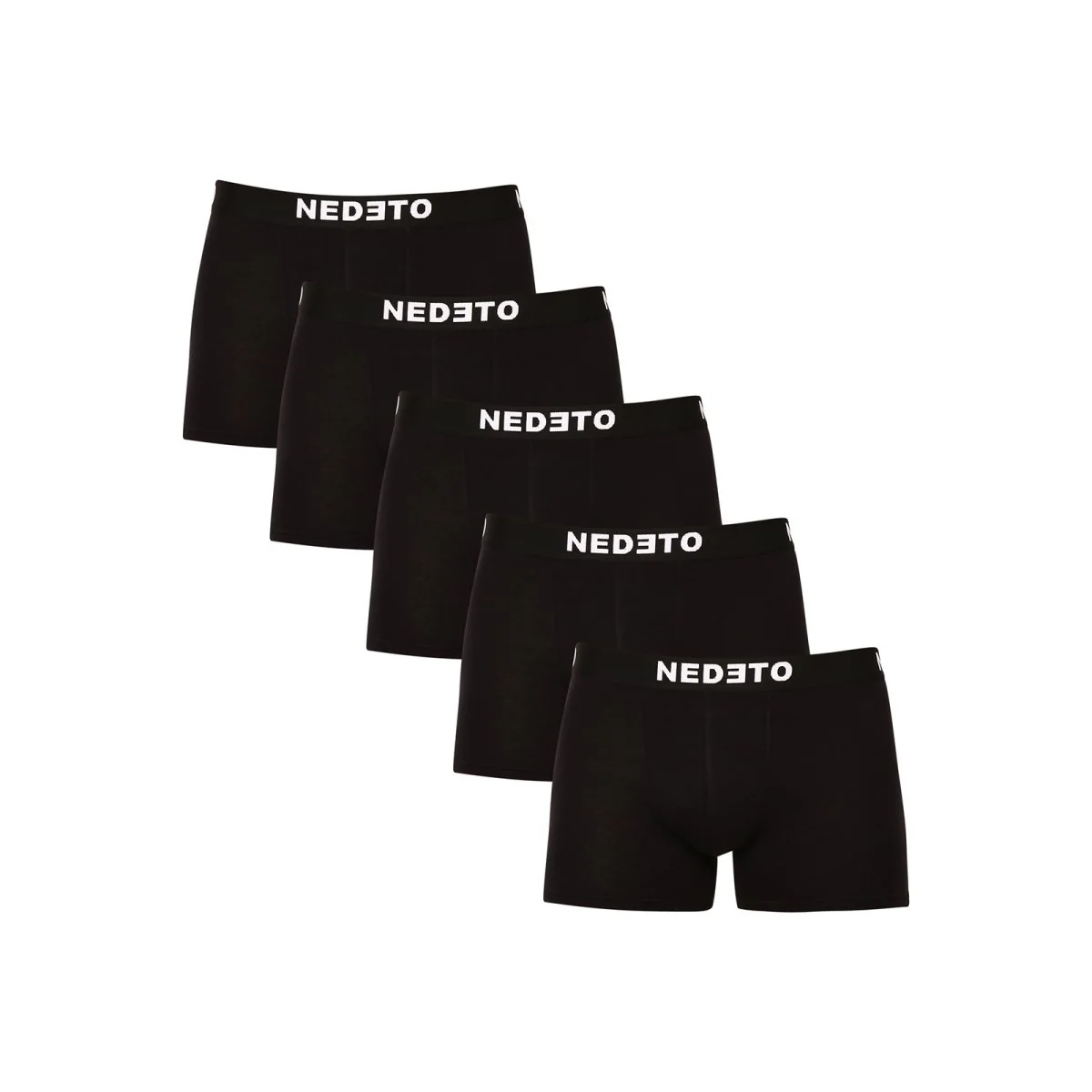 Nedeto 5PACK pánské boxerky černé (5NDTB001-brand) 5XL 