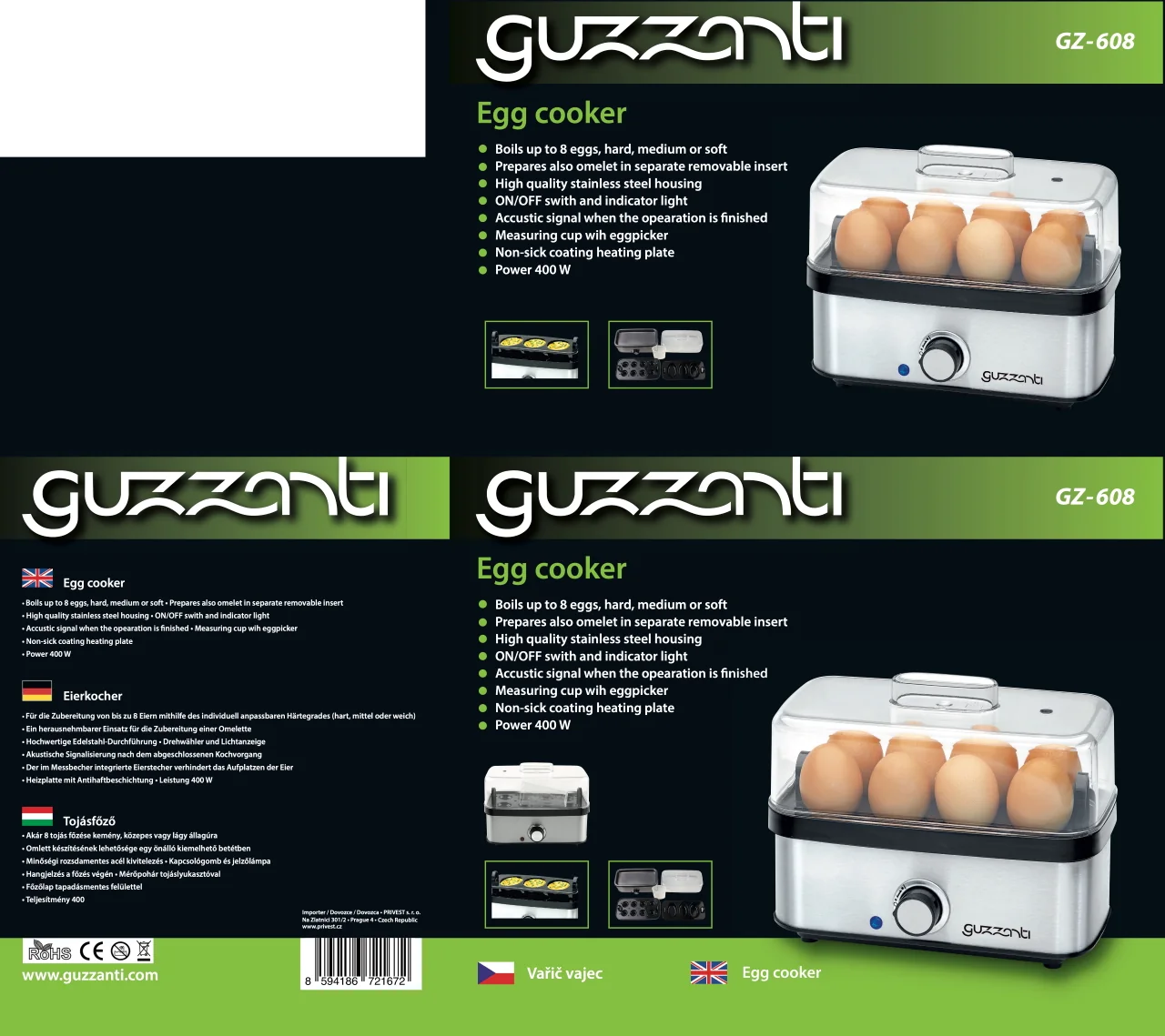 GUZZANTI Vařič vajec GZ 608