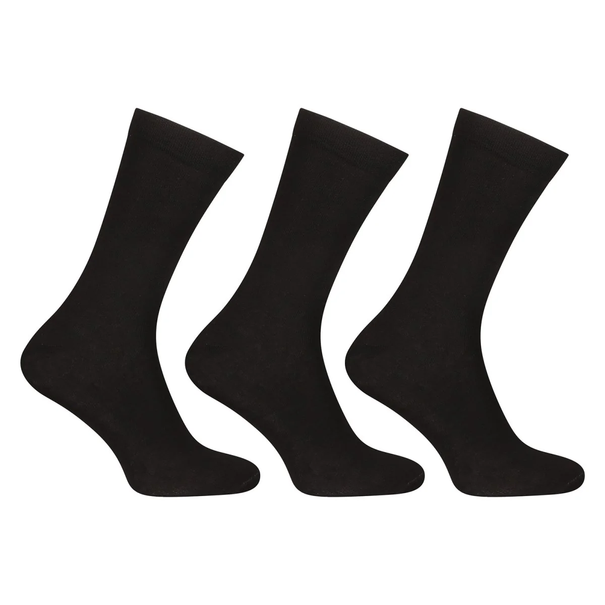 Nedeto 3PACK ponožky vysoké bambusové černé (3PBV01) XL 