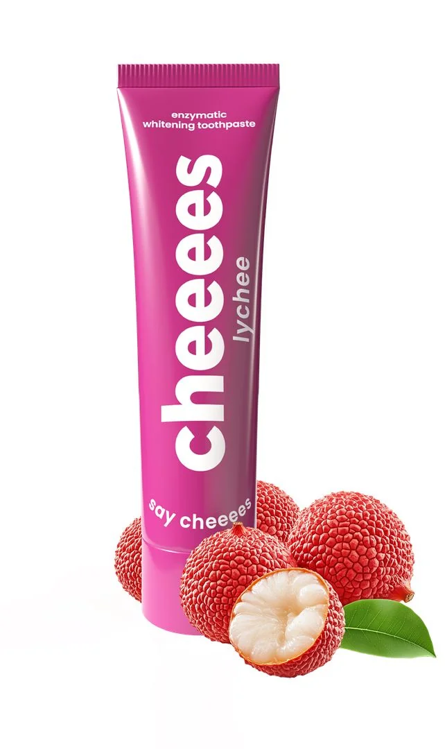 Cheeees Enzymatická bělicí zubní pasta Lychee 60 g