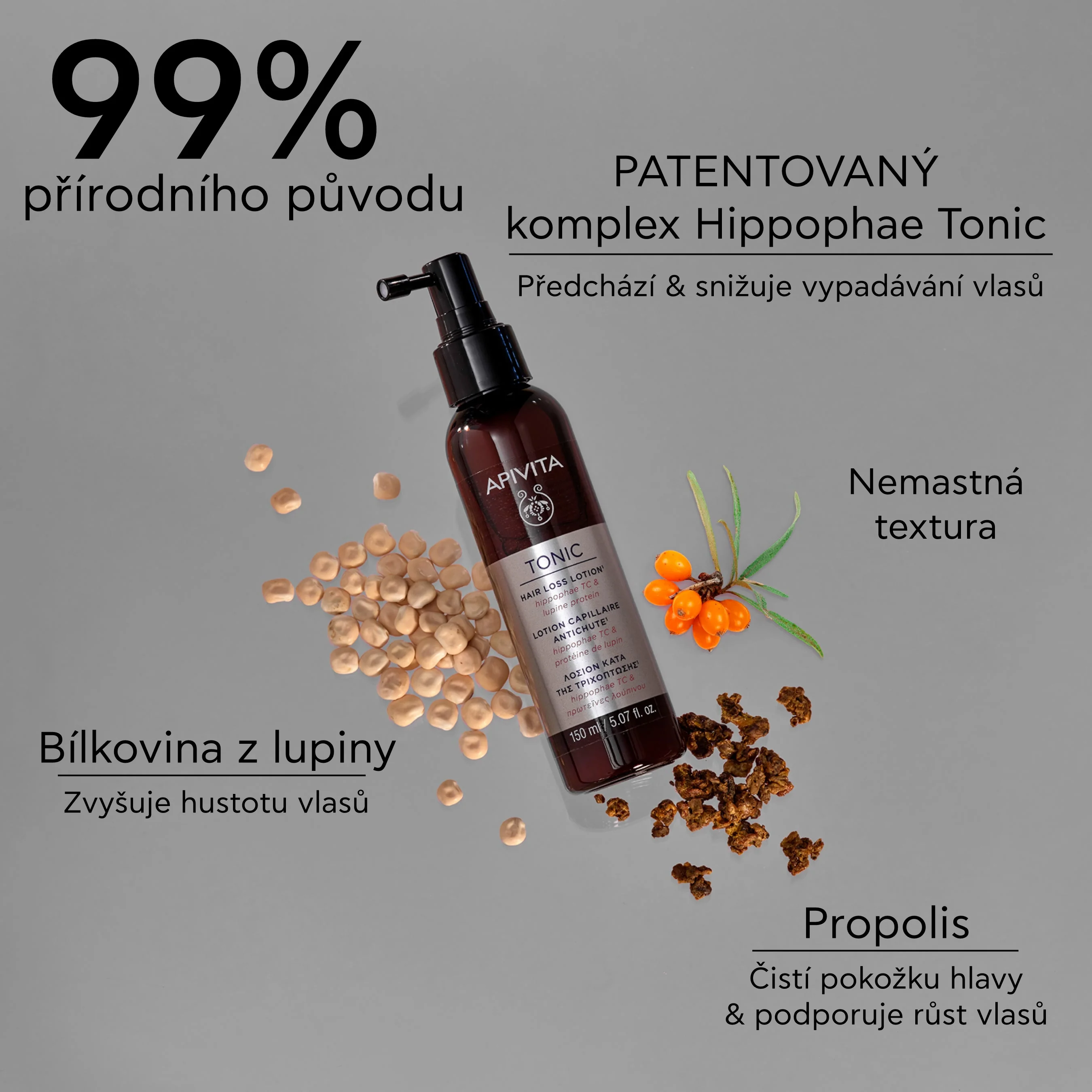 APIVITA Tonic Lotion sprej proti vypadávání vlasů 150 ml