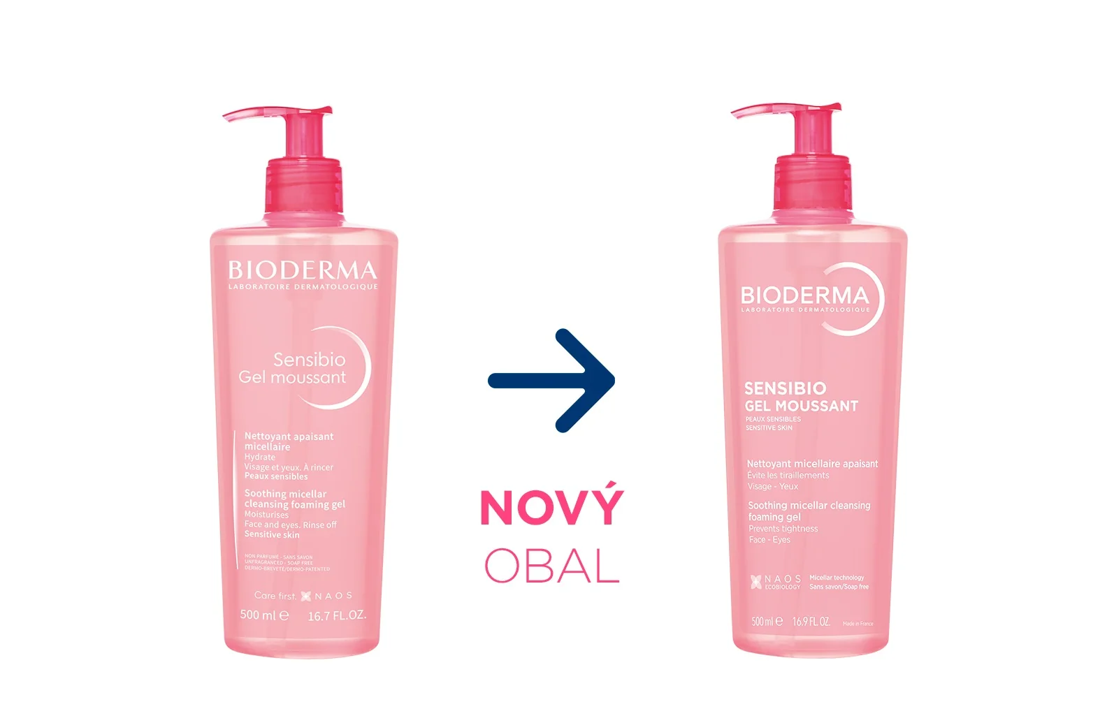 BIODERMA Sensibio Gel Moussant čisticí pěnivý gel pro citlivou pleť 500 ml