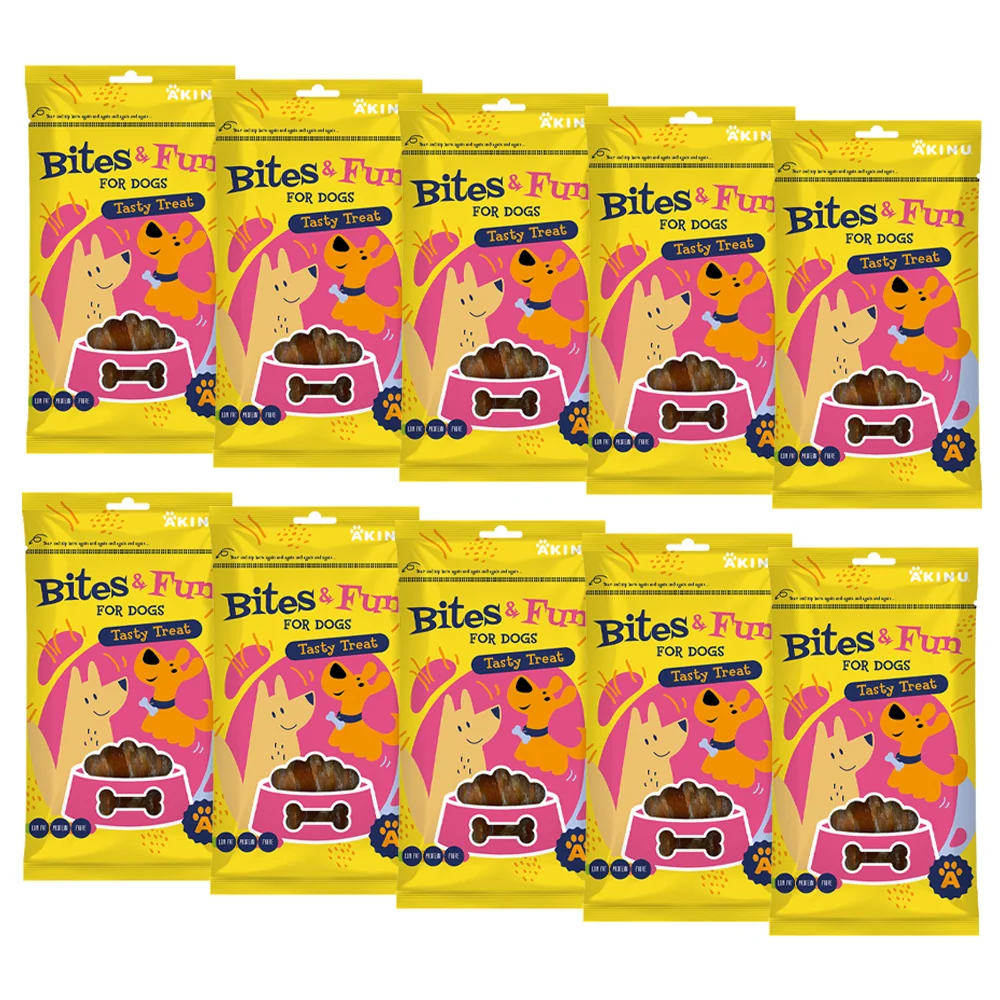 Akinu BITES & FUN Kuřecí kousky pamlsek pro psy 10 x 85 g