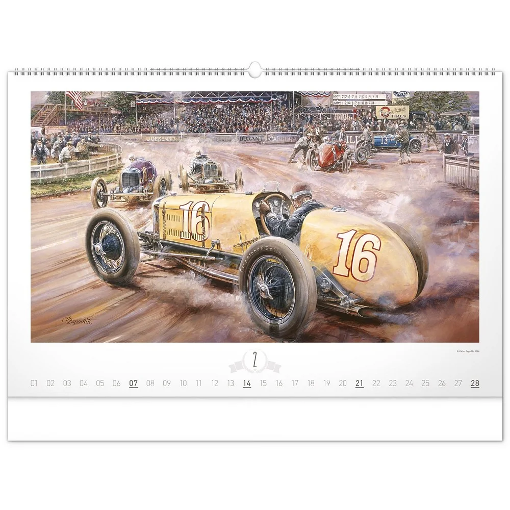 NOTIQUE Nástěnný kalendář Oldtimers - Václav Zapadlík 2027 64 × 42 cm