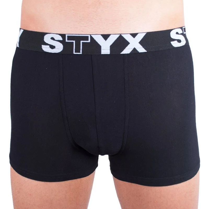 Styx 3PACK pánské boxerky sportovní guma nadrozměr černé (3R960) 5XL