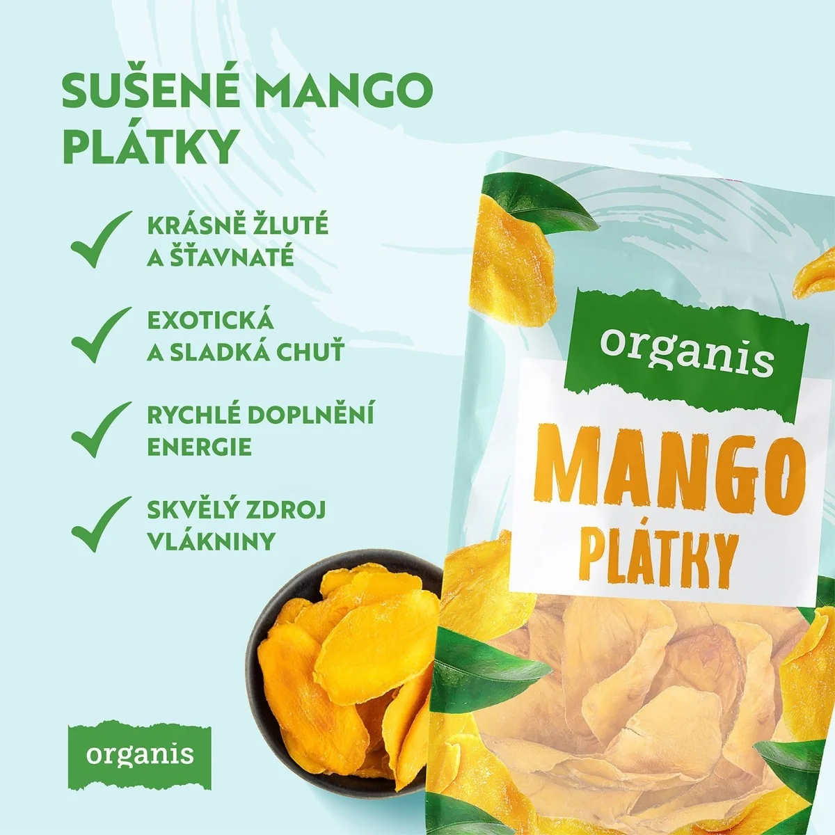Organis Mango plátky sušené 500 g