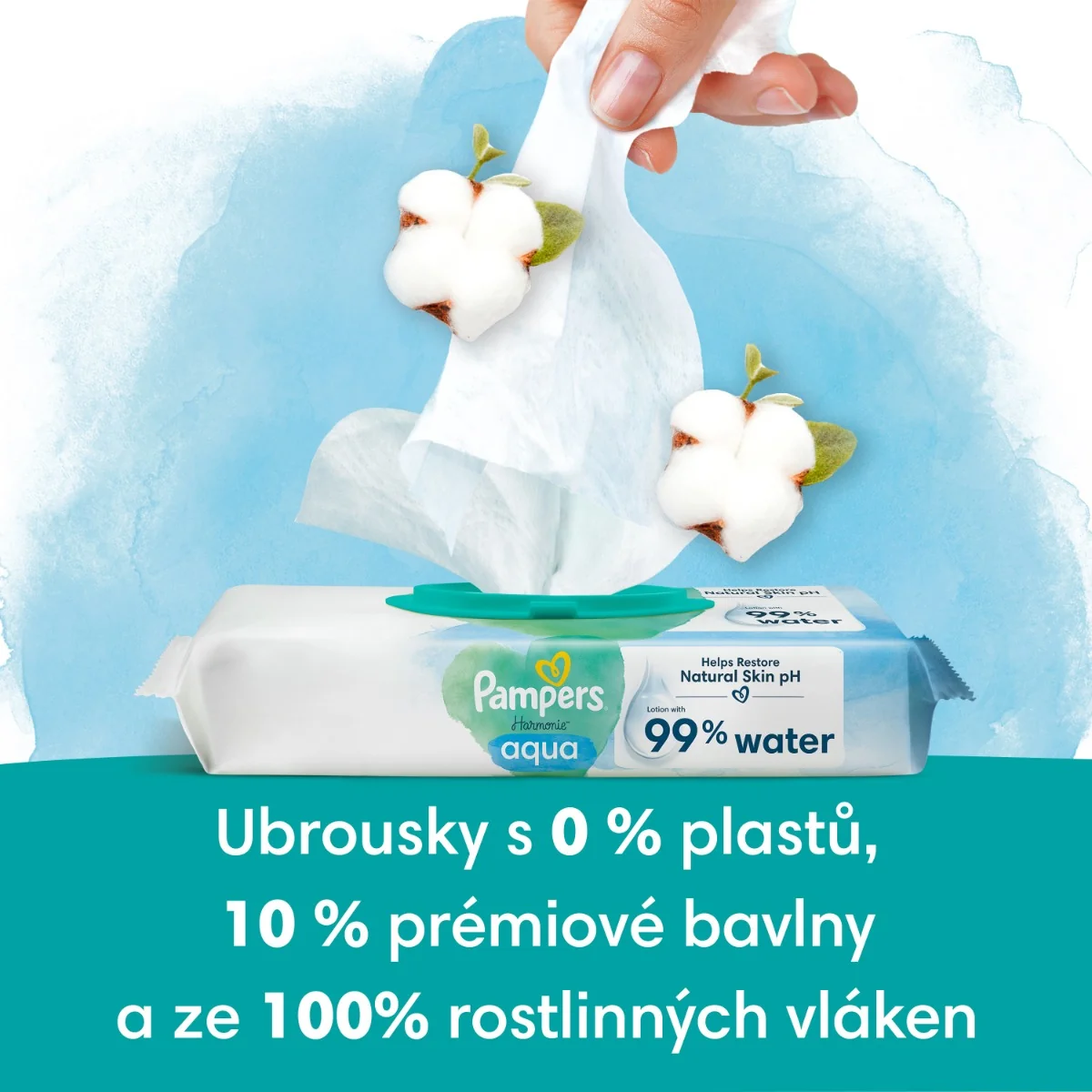 Pampers Harmonie Aqua vlhčené ubrousky 4x48 ks