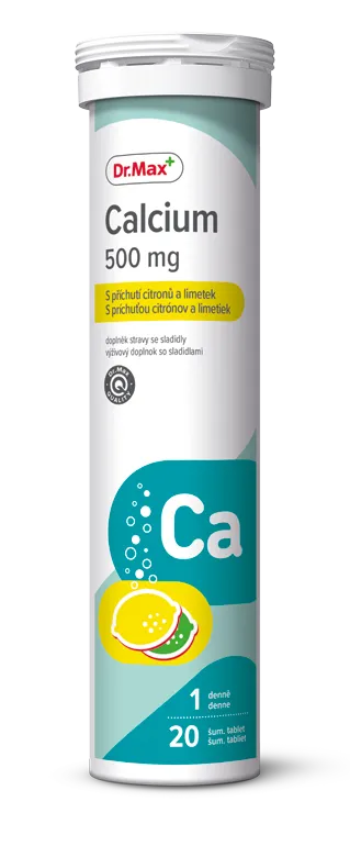 Dr. Max Calcium 500 mg citron a limetka 20 šumivých tablet