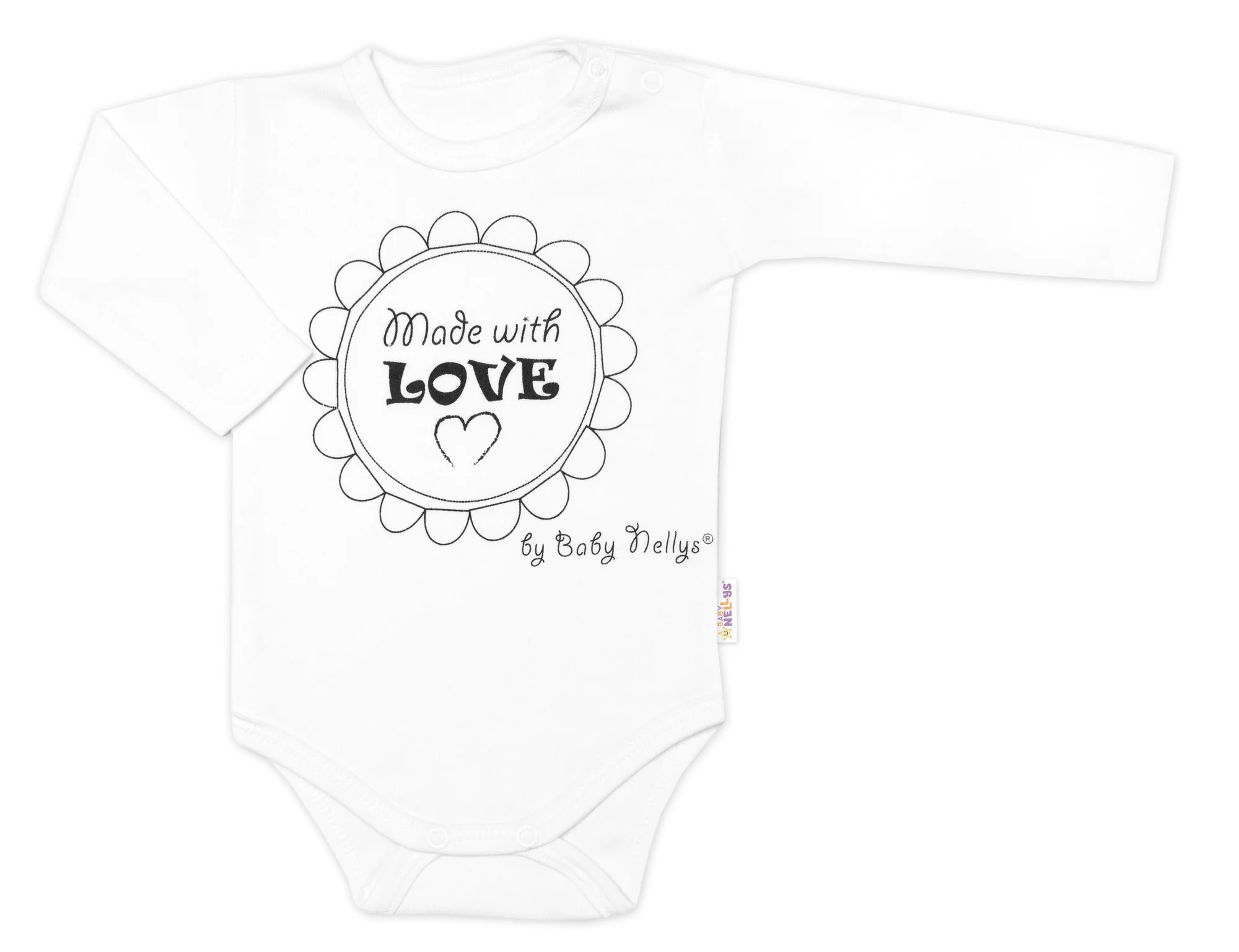 Baby Nellys Soupravička do porodnice 5D Made with love, - bílá, vel. 56