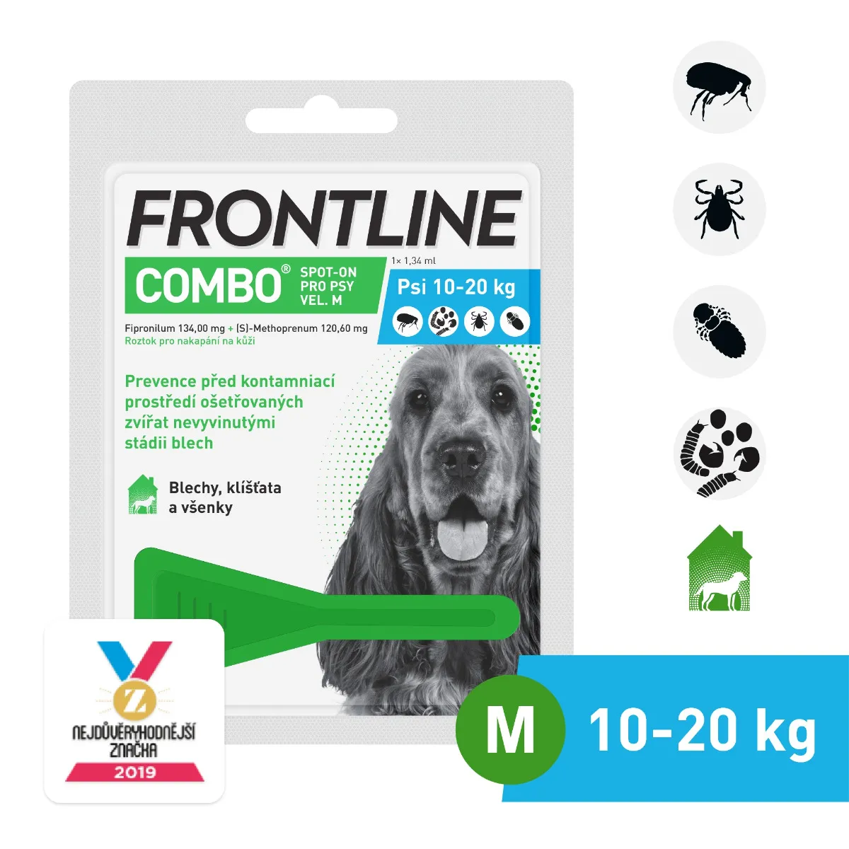 FRONTLINE COMBO pro psy 10-20 kg (M) 1 pipeta