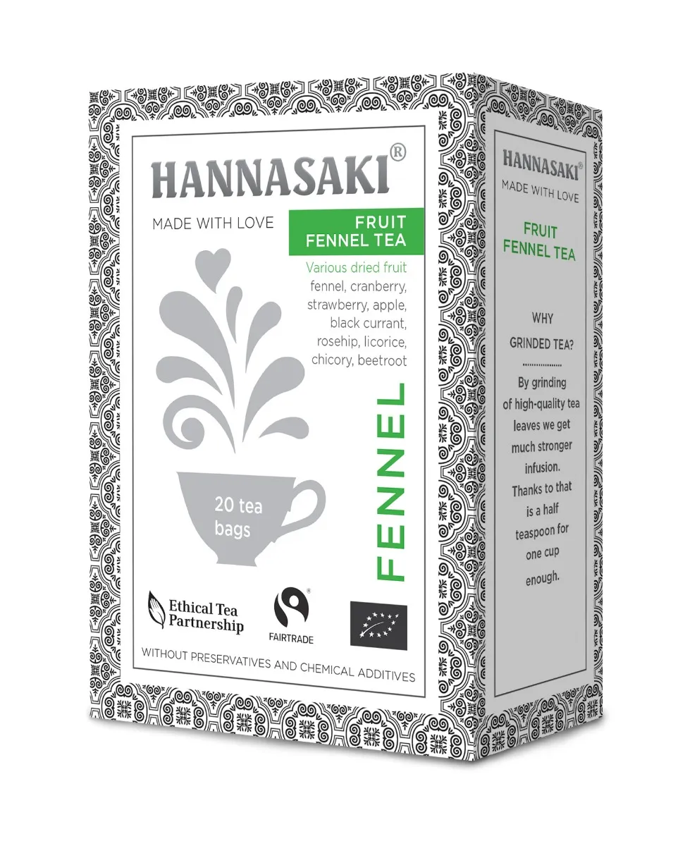 Hannasaki Fruit Fennel Tea BIO porcovaný čaj 20 sáčků