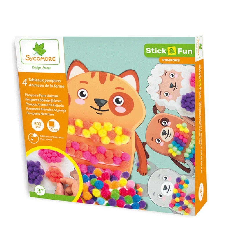 Sycomore Stick & Fun - zdobení bambulkami - domácí zvířátka
