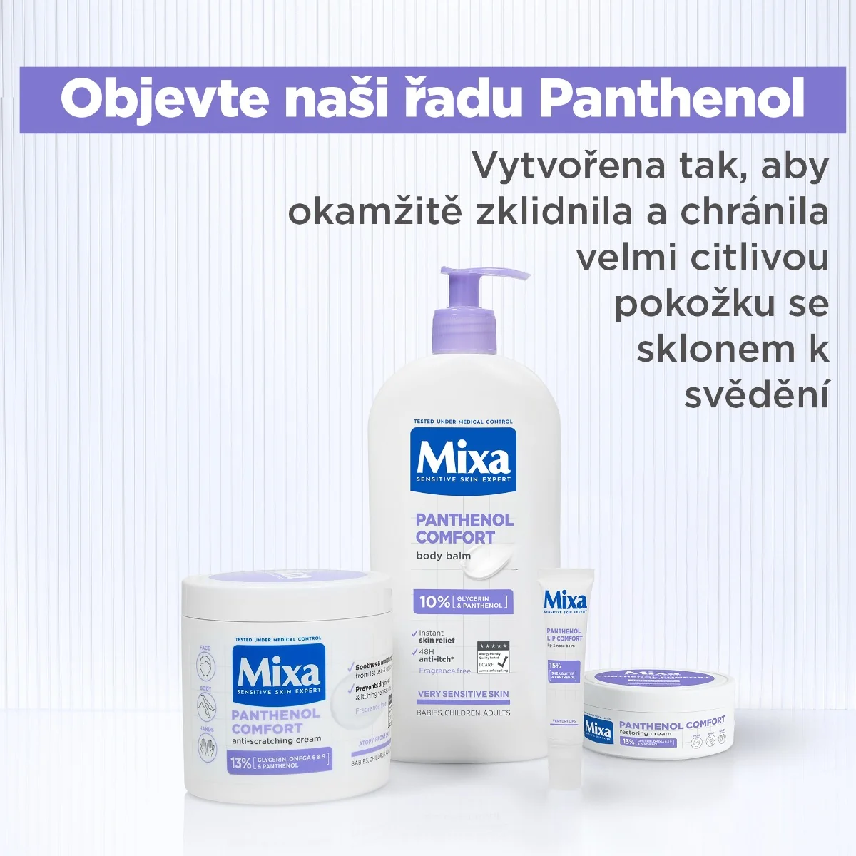 Mixa Panthenol Lip Comfort balzám na rty a nos 10 ml