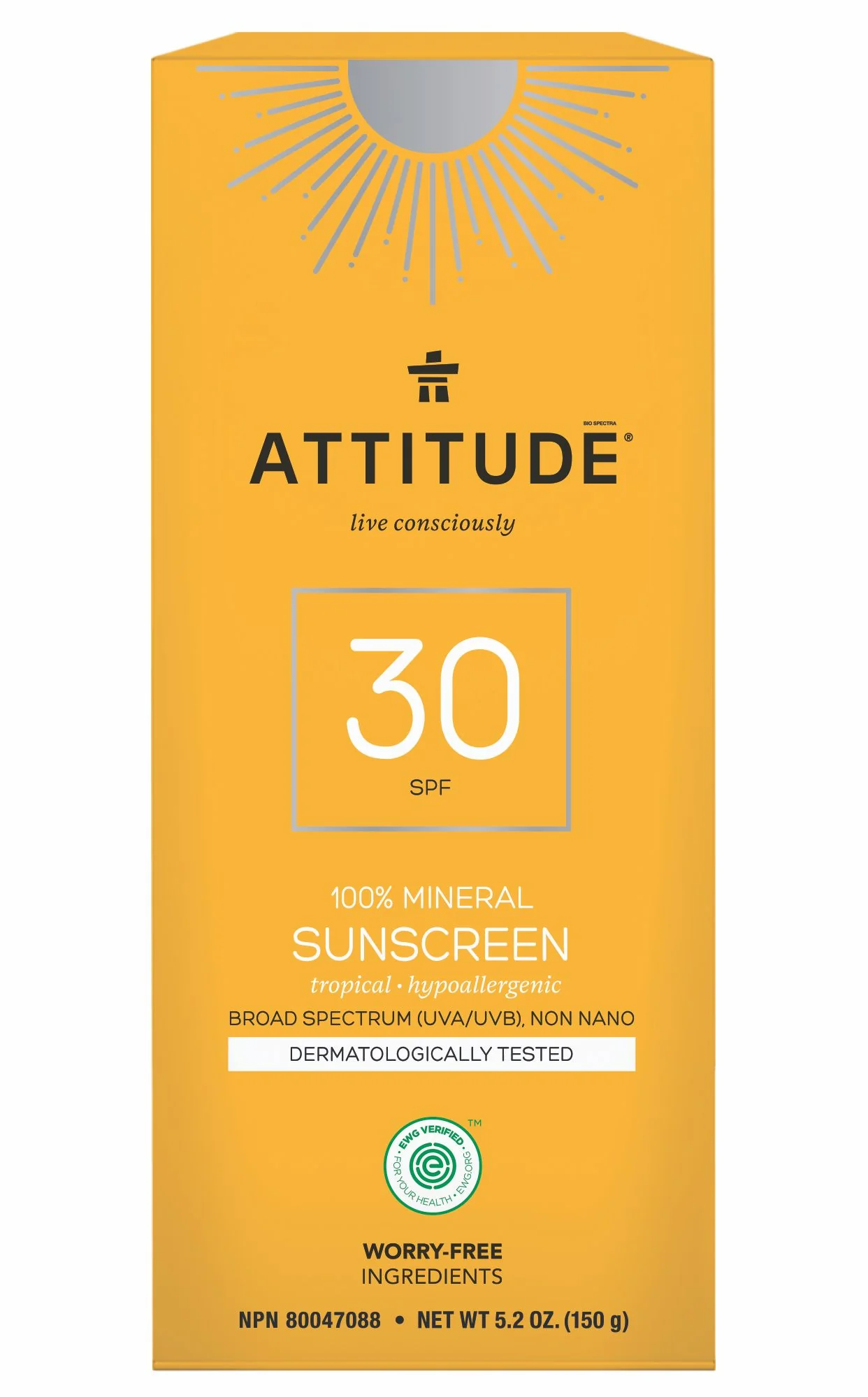 ATTITUDE Opalovací krém Tropical SPF30 150 g