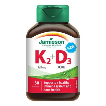 Jamieson Vitamíny K2 120 μg a D3 1 000 IU 30 kapslí