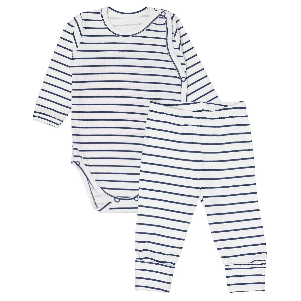 MBaby Zavinovací žebrované body + tepláčky, 2D sada Proužek, granát, vel. 62