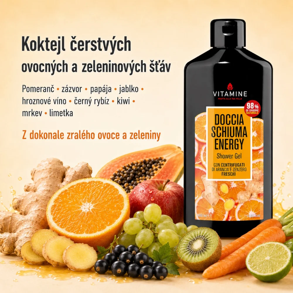 Vitamine Energy Pomeranč a zázvor sprchový gel 400 ml