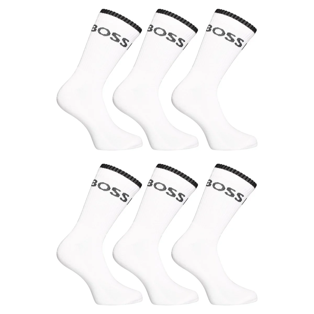 BOSS 6PACK ponožky vysoké bílé (50510168 100) M