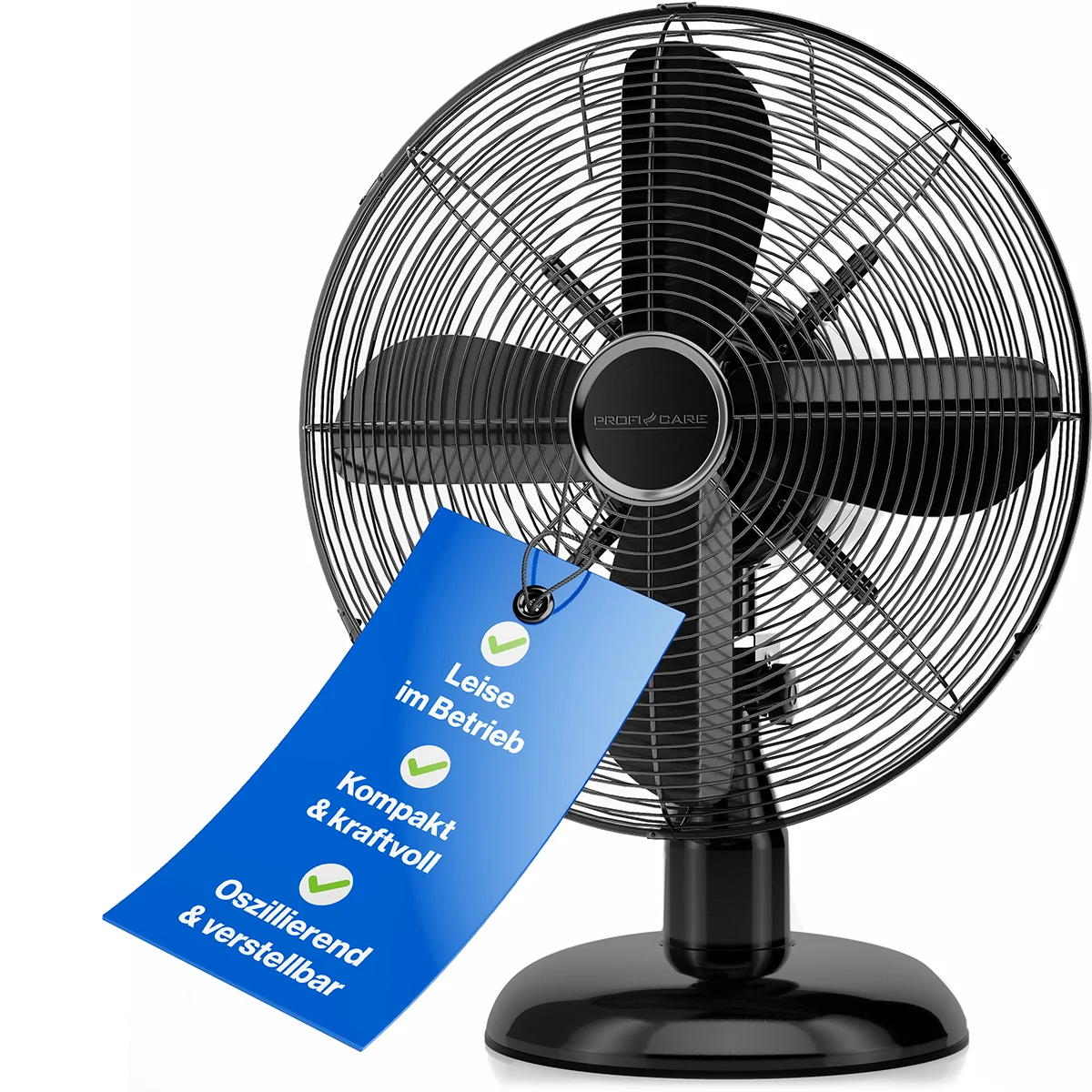 ProfiCare VL 3062 BK ventilátor 25cm kovový černý