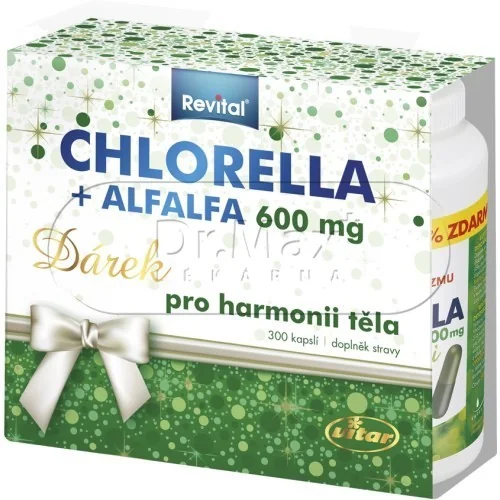 REVITAL Chlorella + alfalfa 600mg cps.2x150 dárkové balení