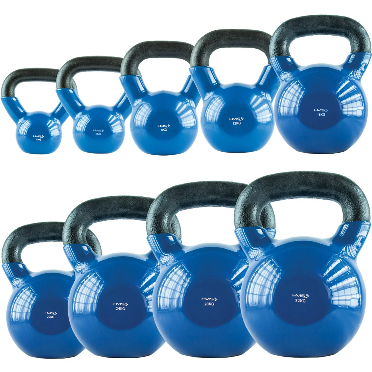 HMS Kettlebell pokrytý vinylem KN modrý - 32kg