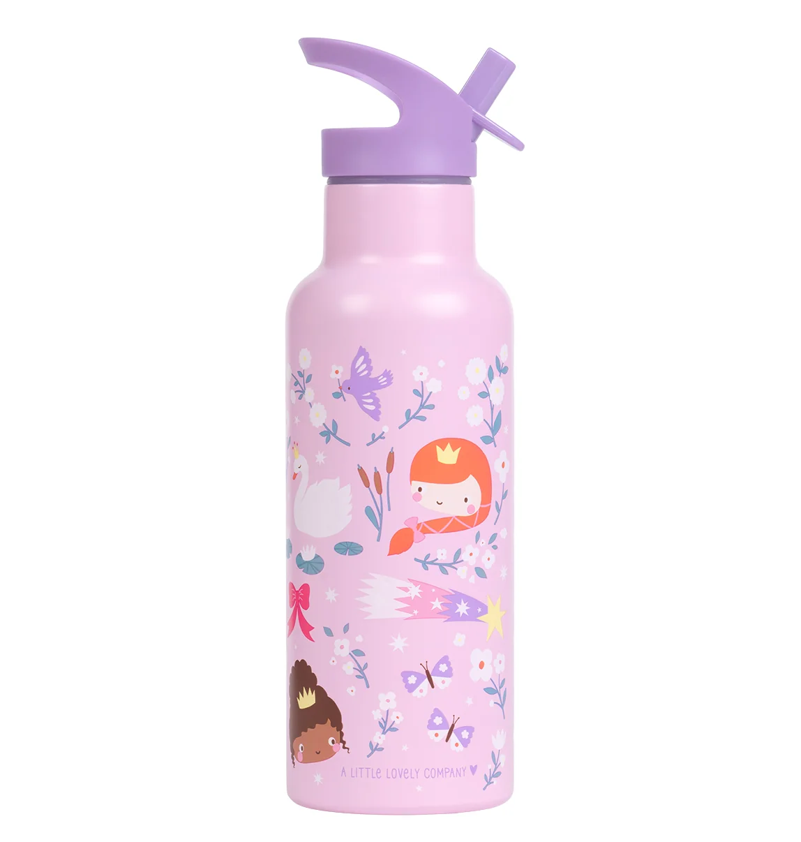 A Little Lovely Company nerezová láhev na pití, 500 ml - princezny
