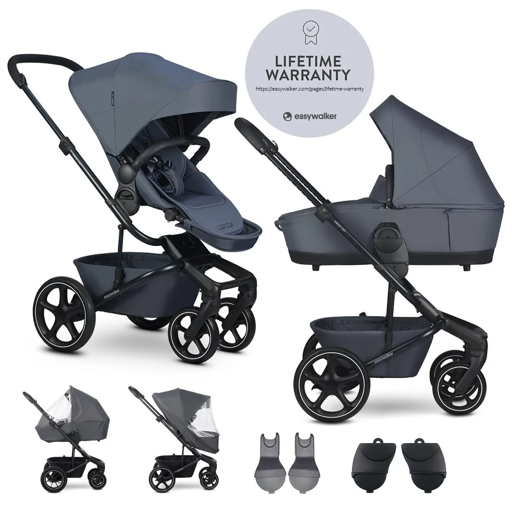 Easywalker Set XL kočárek kombinovaný Harvey NXT s příslušenstvím Deep Blue