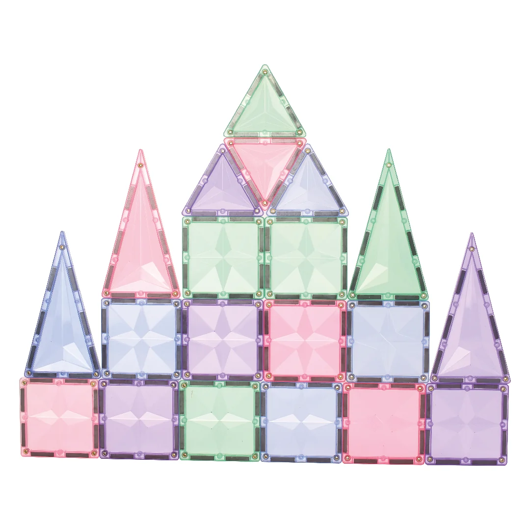 Cleverclixx Magnetická stavebnice Geo Pack Pastel - 45 ks