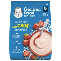 Gerber Cereal for Baby Mléčná kaše na dobrou noc jahodová 6m+