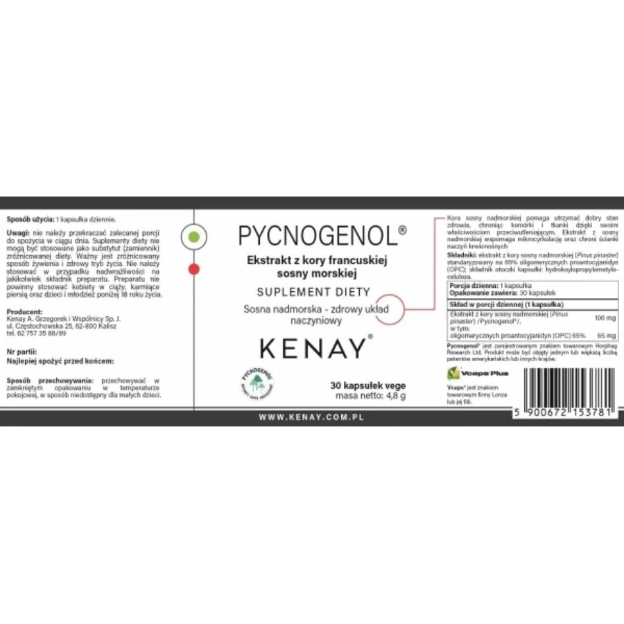 Kenay Pycnogenol 100 mg 30 kapslí