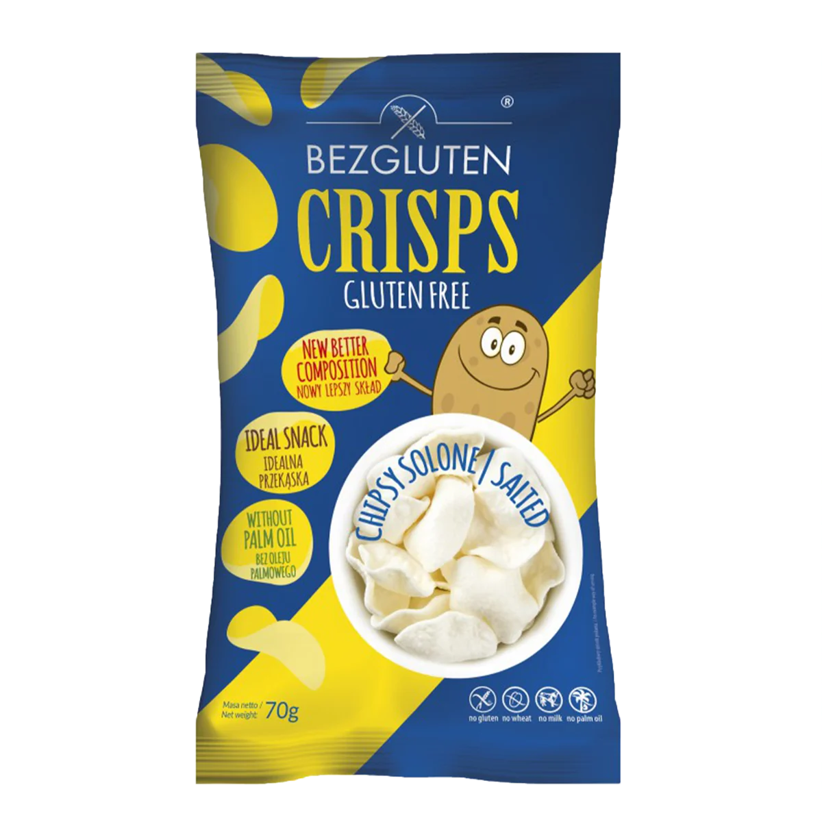 BEZGLUTEN Chipsy solené bez lepku 70 g