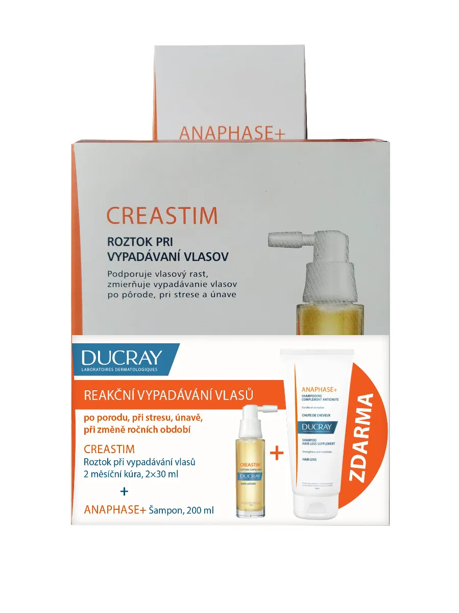 Ducray Creastim Roztok při vypadávání vlasů 2x30 ml + Anaphase šampon 200 ml