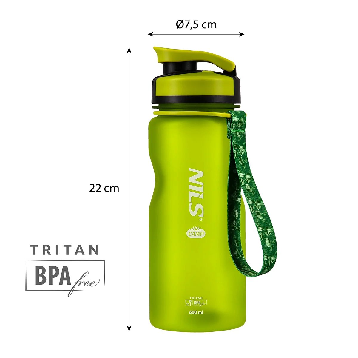 Nils Tritanová láhev na pití NC1740 600 ml zelená