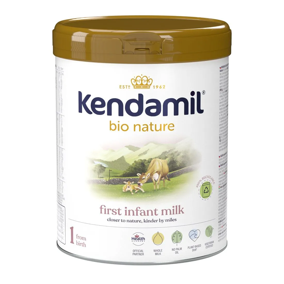 Kendamil 1 BIO Nature Kojenecké počáteční mléko DHA+ 800 g