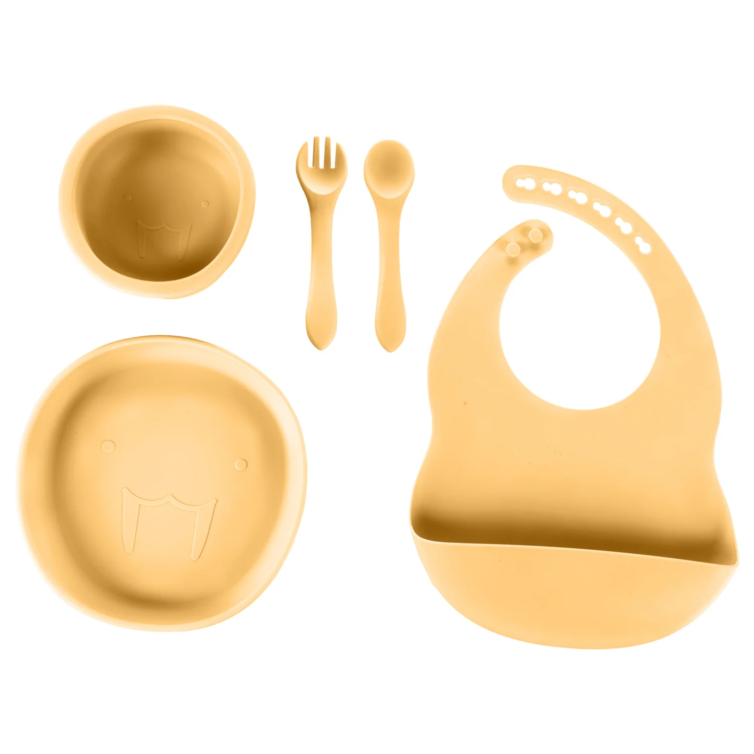 Zopa Silikonová dětská jídelní sada, Mustard Yellow 4