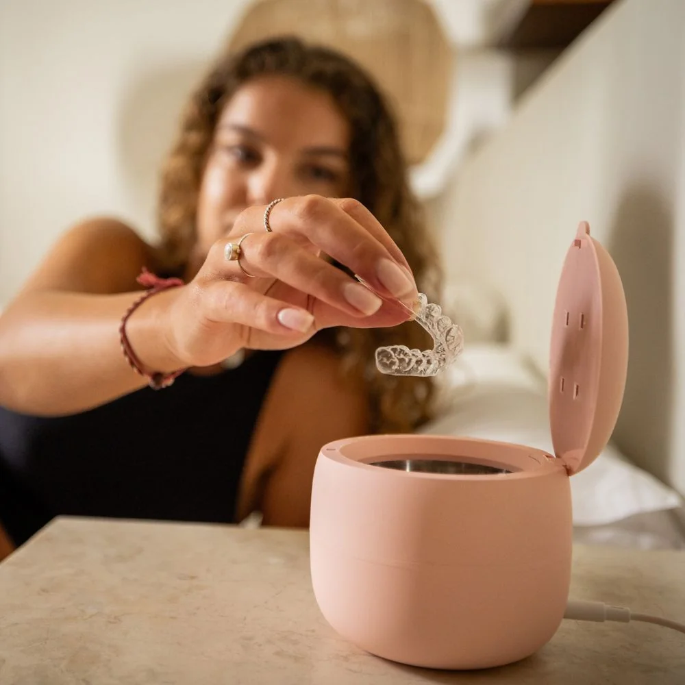 PURO Purifier M ultrazvuková čistička na rovnátka a náhrady růžová