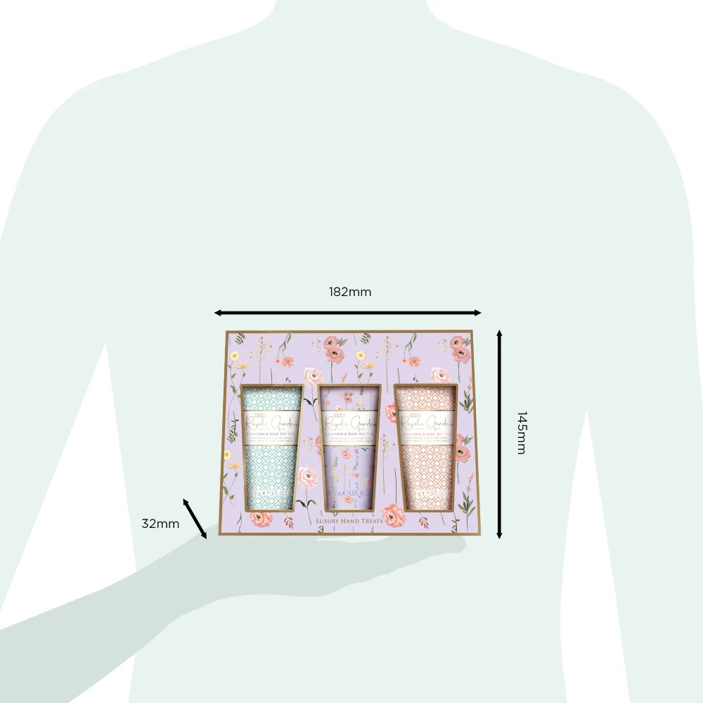 Baylis & Harding Royale Garden Sada krémů na ruce Levandule & Šípkový čaj 3x50 ml