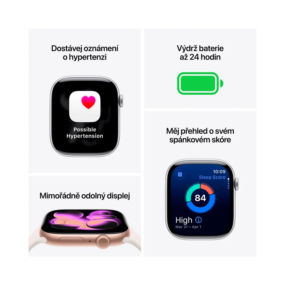 Apple Watch 11 42 mm titan, sportovní řemínek S/M chytré hodinky